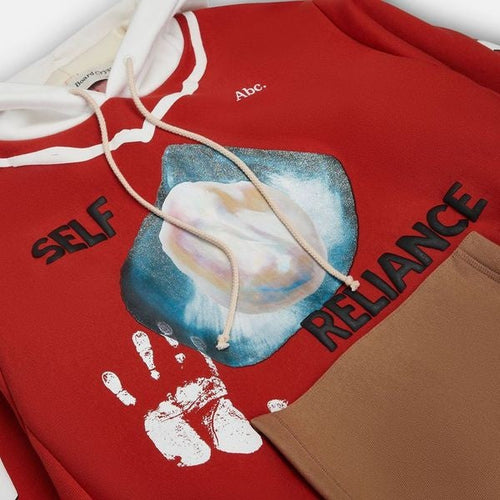 Abc. Birthstone Hooded Sweatshirt 'Red/Brown'