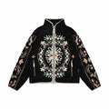 Abc. Floral Fleece Zip-Up 'Black'